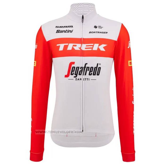 2023 Maillot Cyclisme Trek Segafredo Orange Blanc Manches Longues et Cuissard